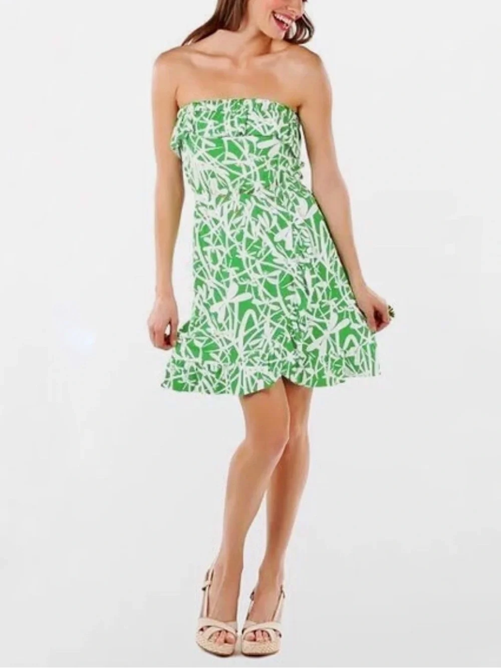 LILLY PULITZER Flor Dress in the Green Bean Light My Fire Pattern - Picture 2 of 14